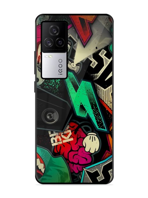 Graffiti Art Glossy Metal Phone Cover for Iqoo 7 Legend (5G) Zapvi