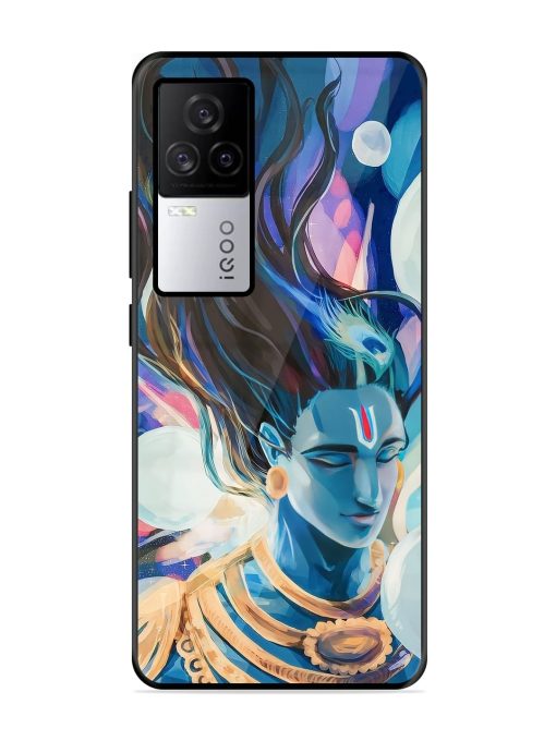 Bhagwan Sri Krishna Glossy Metal Phone Cover for Iqoo 7 Legend (5G)