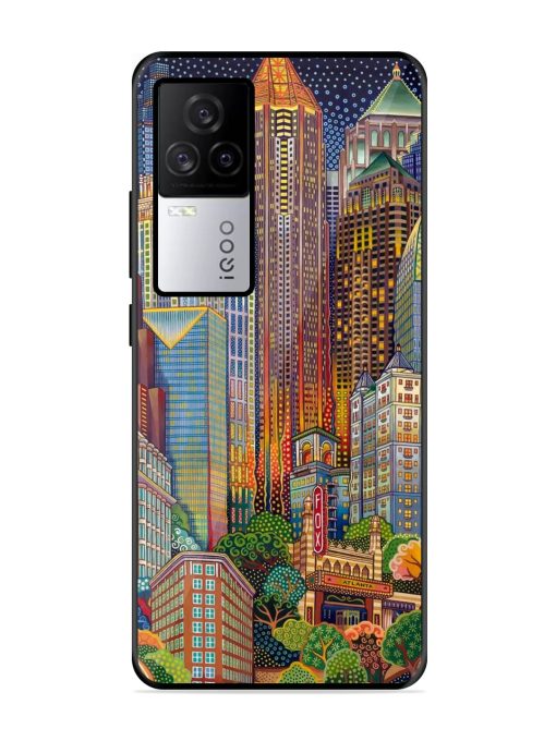 Cityscapes Art Glossy Metal Phone Cover for Iqoo 7 Legend (5G)