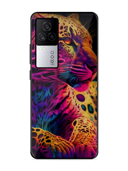 Leopard Art Glossy Metal Phone Cover for Iqoo 7 Legend (5G) Zapvi