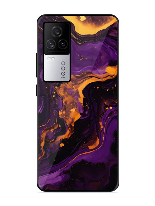 Painting Of A Purple Glossy Metal Phone Cover for Iqoo 7 Legend (5G) Zapvi