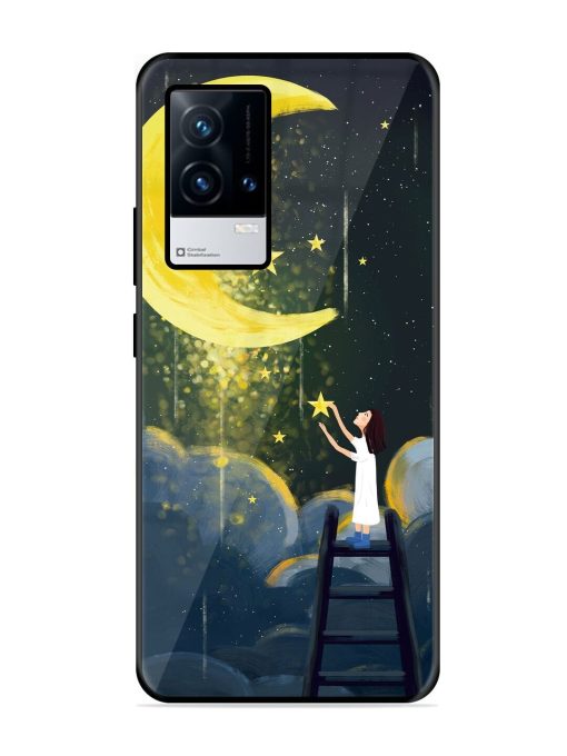 Moonlight Healing Night Illustration Glossy Metal TPU Phone Cover for Iqoo 8 Zapvi