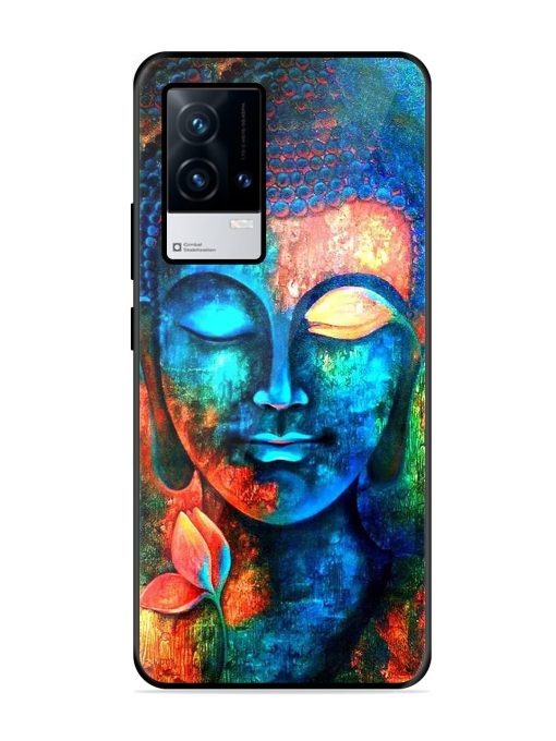 Buddha Painting Glossy Metal Phone Cover for Iqoo 8 Zapvi