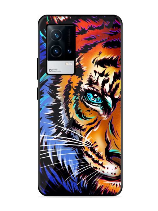 Colorful Lion Art Glossy Metal Phone Cover for Iqoo 8 Zapvi