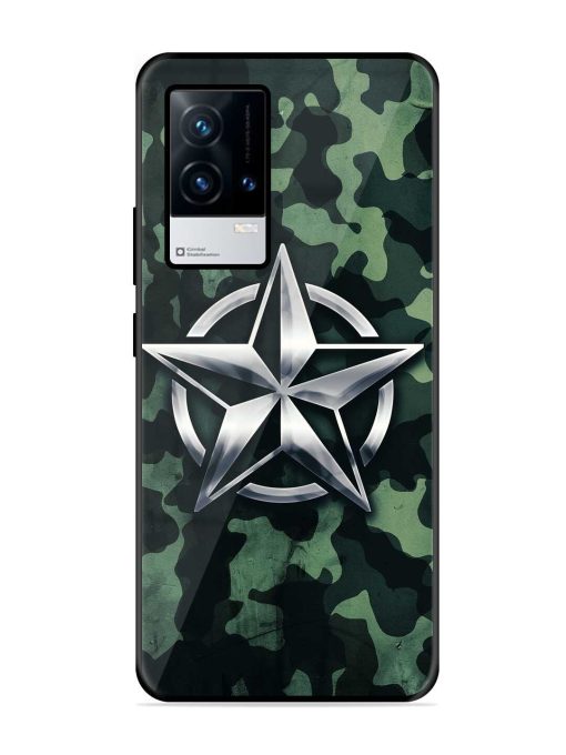 Indian Army Star Design Glossy Metal Phone Cover for Iqoo 8 Zapvi