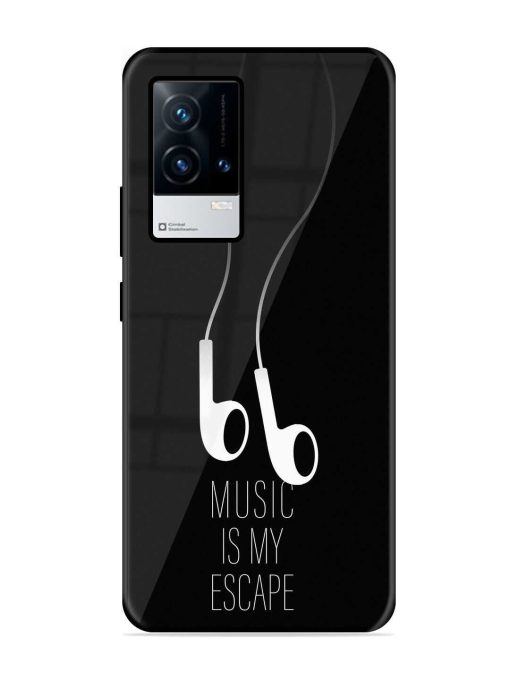 Music Is My Escape Glossy Metal Phone Cover for Iqoo 8 Zapvi