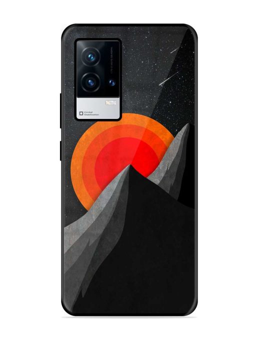 Black Mountain Glossy Metal Phone Cover for Iqoo 8