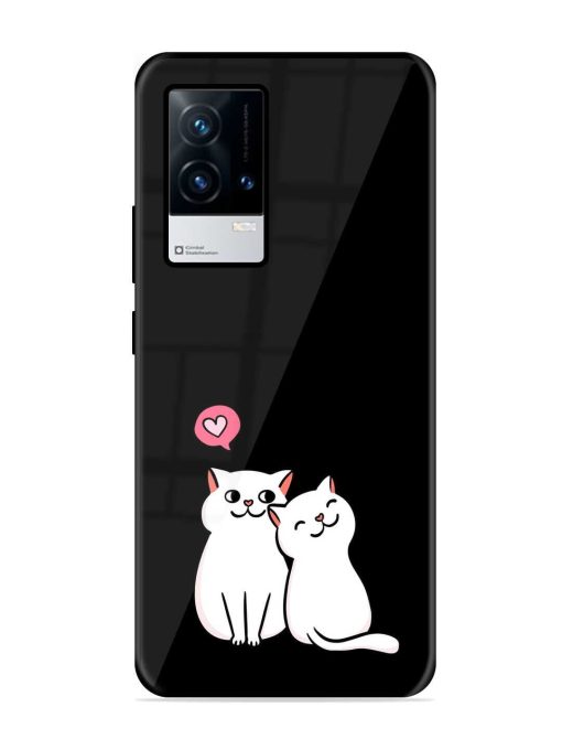 Cat Love Glossy Metal Phone Cover for Iqoo 8 Zapvi