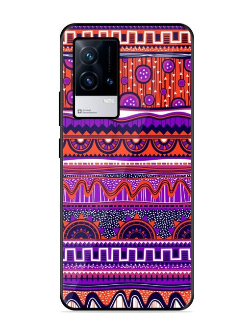 Ethnic Seamless Pattern Glossy Metal TPU Phone Cover for Iqoo 8 Zapvi