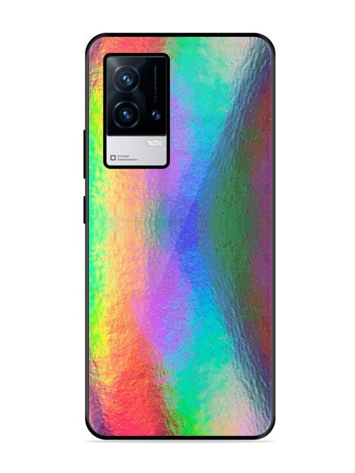 Colorful Holographic Background Glossy Metal TPU Phone Cover for Iqoo 8 Zapvi