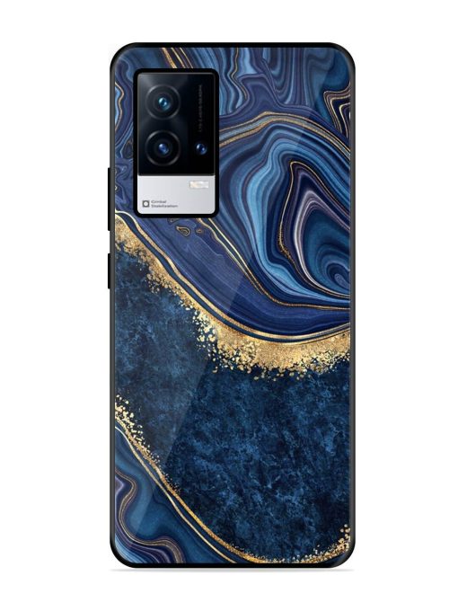 Abstract Background Blue Glossy Metal TPU Phone Cover for Iqoo 8 Zapvi