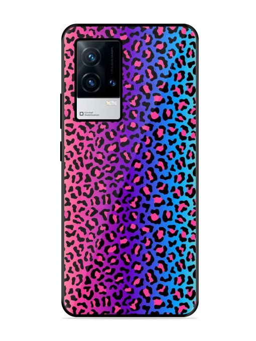 Colorful Leopard Seamless Glossy Metal Phone Cover for Iqoo 8 Zapvi