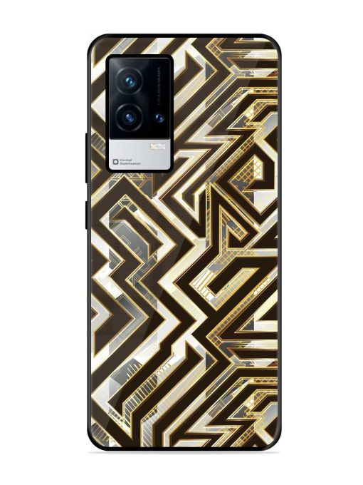 Technology Geometric Seamless Glossy Metal Phone Cover for Iqoo 8 Zapvi