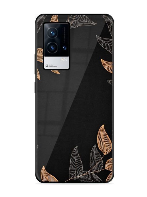 Foliage Art Glossy Metal Phone Cover for Iqoo 8 Zapvi