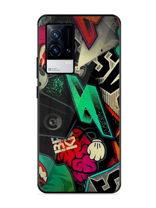 Graffiti Art Glossy Metal Phone Cover for Iqoo 8 Zapvi