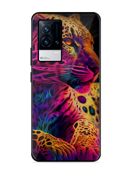 Leopard Art Glossy Metal Phone Cover for Iqoo 8 Zapvi