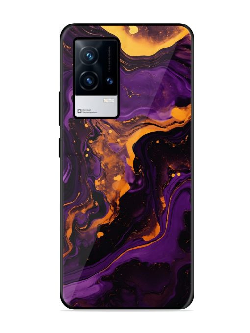 Painting Of A Purple Glossy Metal Phone Cover for Iqoo 8