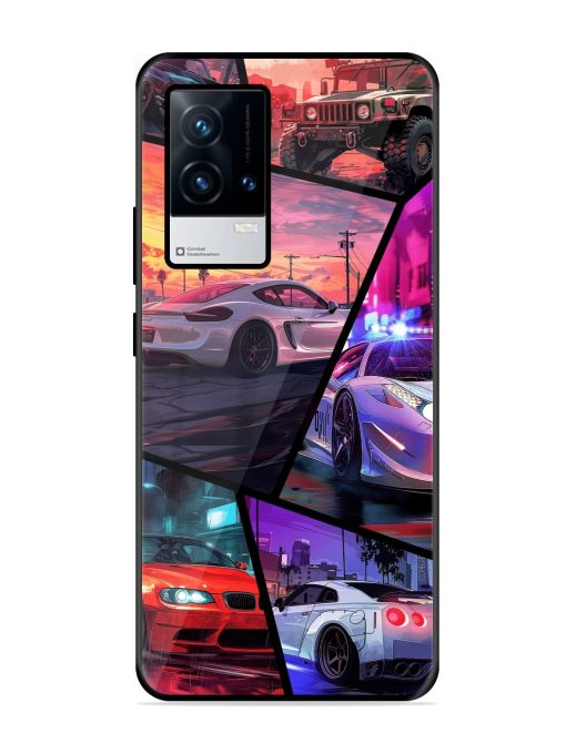 Ride In Pixels Glossy Metal Phone Cover for Iqoo 8 Zapvi