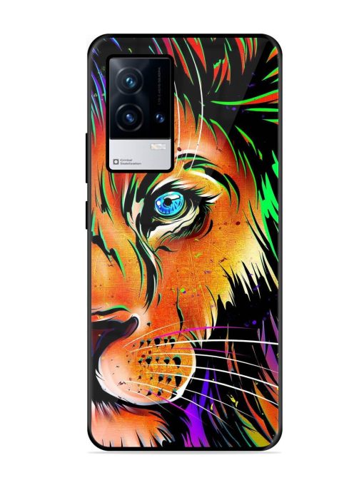 Colorful Lion Design Glossy Metal TPU Phone Cover for Iqoo 9 (5G)