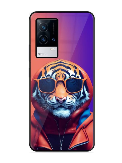 Tiger Animation Glossy Metal Phone Cover for Iqoo 9 (5G) Zapvi