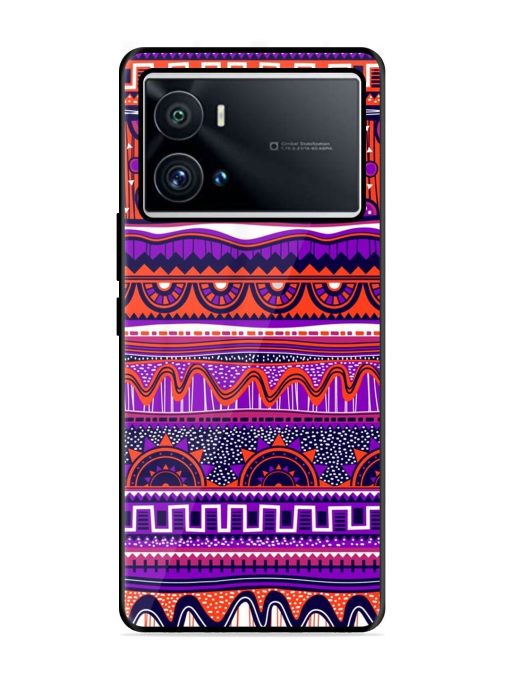 Ethnic Seamless Pattern Glossy Metal TPU Phone Cover for Iqoo 9 Pro