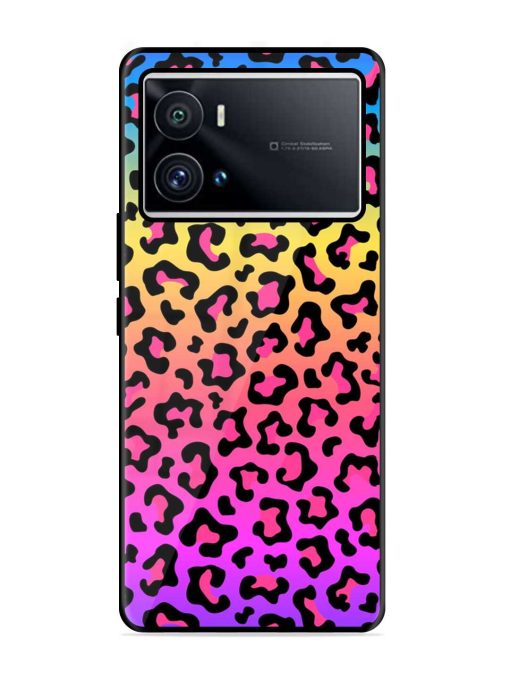 Neon Rainbow Colored Glossy Metal Phone Cover for Iqoo 9 Pro Zapvi