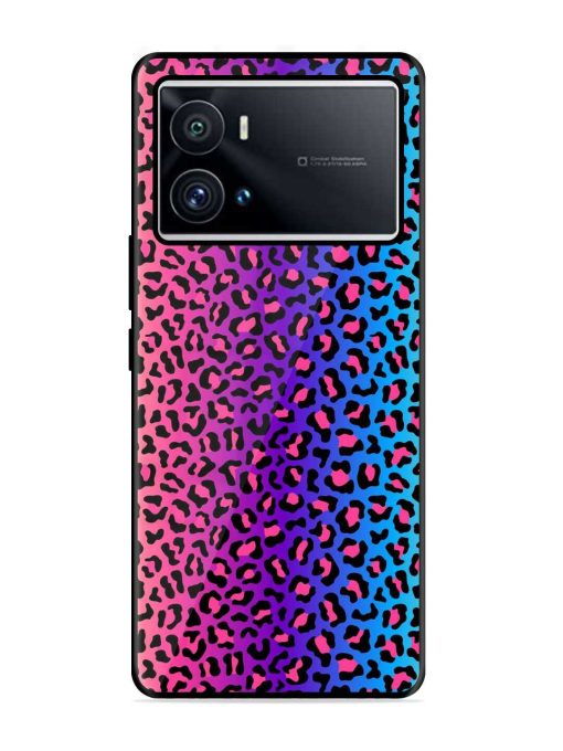 Colorful Leopard Seamless Glossy Metal Phone Cover for Iqoo 9 Pro Zapvi