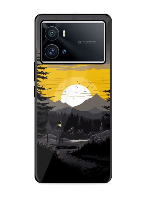 Sunset Vector Glossy Metal Phone Cover for Iqoo 9 Pro Zapvi