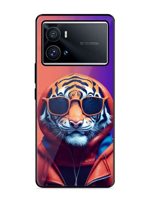 Tiger Animation Glossy Metal Phone Cover for Iqoo 9 Pro