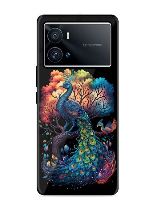 Peacock Tree Art Glossy Metal Phone Cover for Iqoo 9 Pro Zapvi