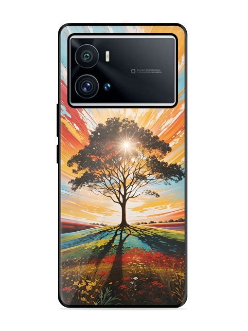 Abstract Tree Colorful Art Glossy Metal Phone Cover for Iqoo 9 Pro