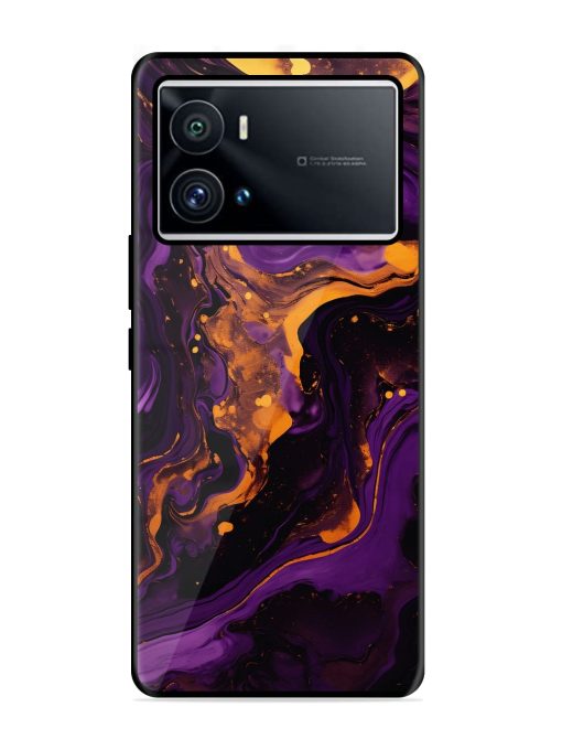 Painting Of A Purple Glossy Metal Phone Cover for Iqoo 9 Pro