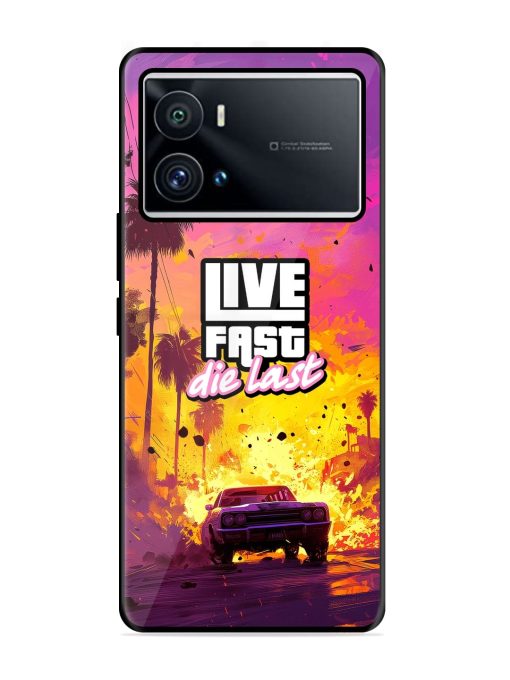 Live Fast Glossy Metal Phone Cover for Iqoo 9 Pro