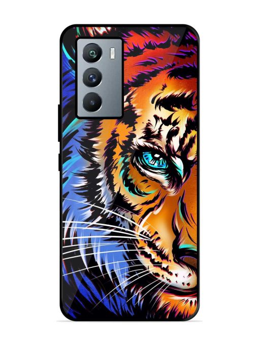 Colorful Lion Art Glossy Metal Phone Cover for Iqoo 9 Se (5G) Zapvi