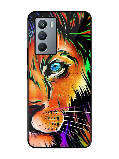 Colorful Lion Design Glossy Metal TPU Phone Cover for Iqoo 9 Se (5G) Zapvi