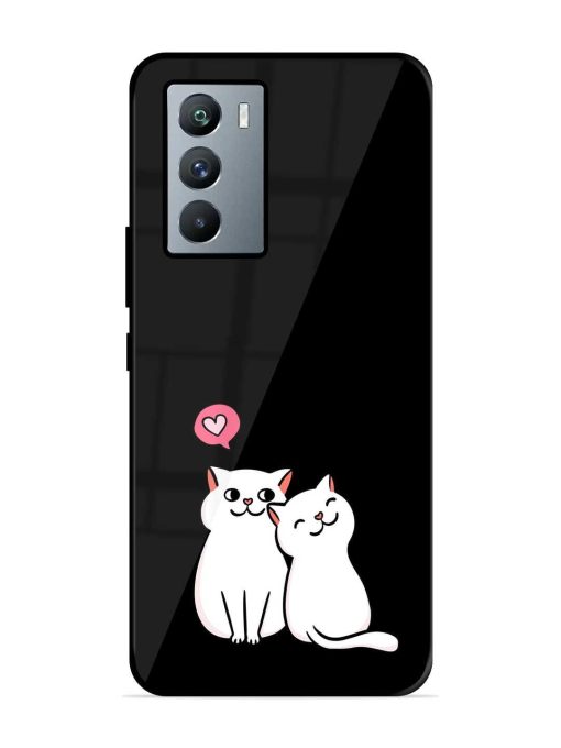 Cat Love Glossy Metal Phone Cover for Iqoo 9 Se (5G)