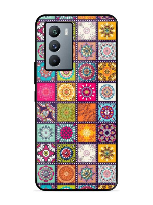 Seamless Pattern Vintage Glossy Metal Phone Cover for Iqoo 9 Se (5G) Zapvi