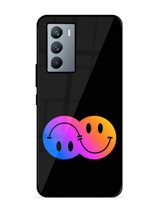 Gradient Smile Art Glossy Metal TPU Phone Cover for Iqoo 9 Se (5G) Zapvi