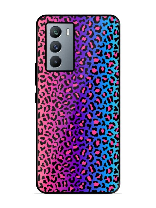 Colorful Leopard Seamless Glossy Metal Phone Cover for Iqoo 9 Se (5G) Zapvi