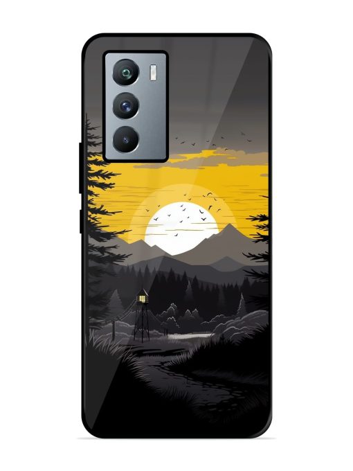 Sunset Vector Glossy Metal Phone Cover for Iqoo 9 Se (5G) Zapvi