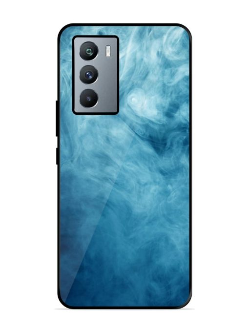 Blue Smoke Art Glossy Metal Phone Cover for Iqoo 9 Se (5G) Zapvi