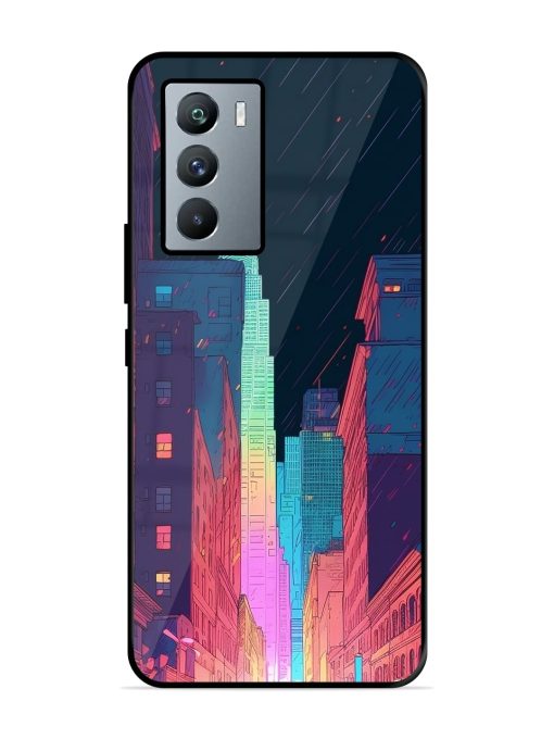 Minimal City Art Glossy Metal Phone Cover for Iqoo 9 Se (5G) Zapvi