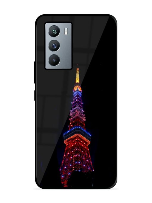 Eiffel Tower Night View Glossy Metal Phone Cover for Iqoo 9 Se (5G)