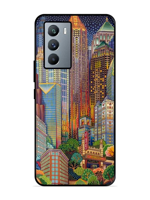 Cityscapes Art Glossy Metal Phone Cover for Iqoo 9 Se (5G)