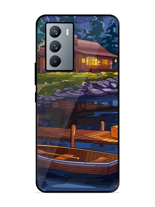 Village Night Scene Glossy Metal Phone Cover for Iqoo 9 Se (5G) Zapvi