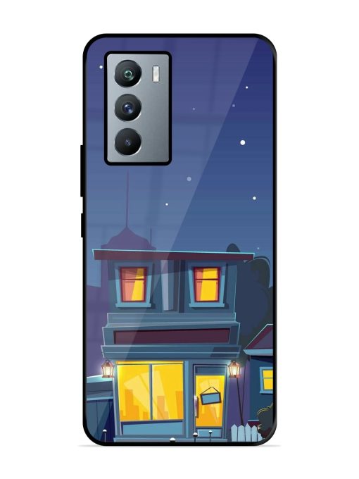 Vector Night House Glossy Metal Phone Cover for Iqoo 9 Se (5G) Zapvi