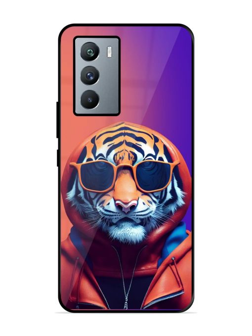 Tiger Animation Glossy Metal Phone Cover for Iqoo 9 Se (5G) Zapvi