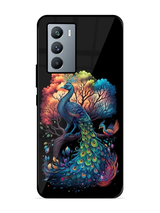 Peacock Tree Art Glossy Metal Phone Cover for Iqoo 9 Se (5G)