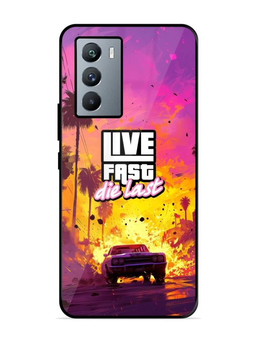 Live Fast Glossy Metal Phone Cover for Iqoo 9 Se (5G) Zapvi