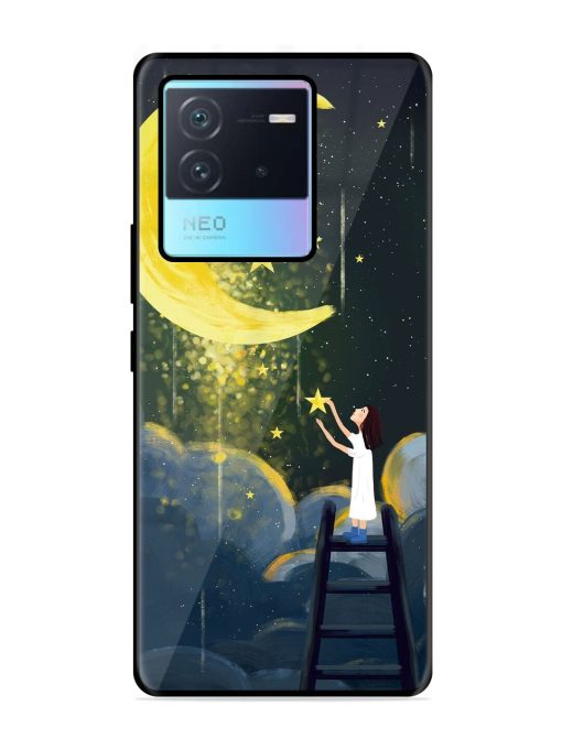 Moonlight Healing Night Illustration Glossy Metal TPU Phone Cover for Iqoo Neo 6 (5G) Zapvi